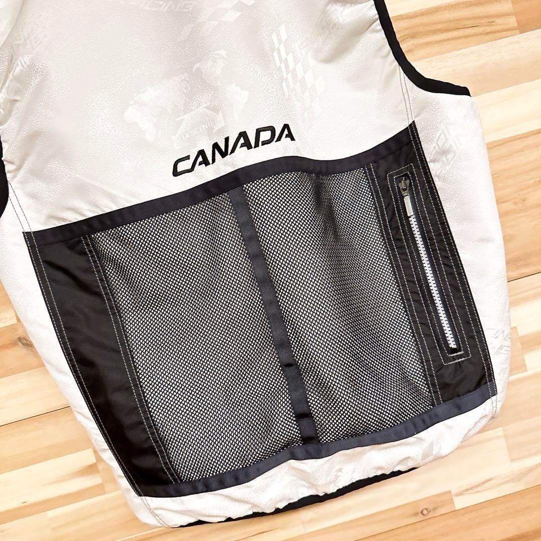 激レア/廃番【デサント】カナダ  ベスト スキー ウェア M 白×黒 レア/廃番【デサント】カナダ CANADA ベスト スキー ウェア M 白×黒