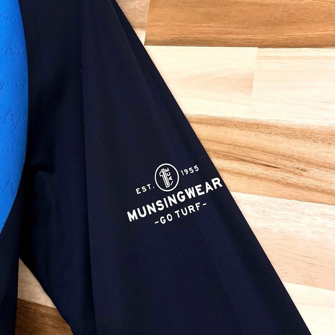 新品在庫品 切り替え ナイロン ブルゾン ゴルフ スポーツ L 青×紺