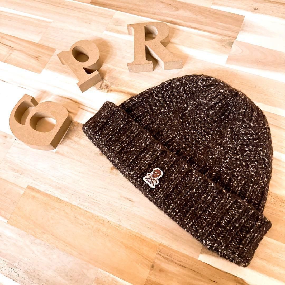 タグ付き新品MARK & LONA ニット帽 ベージュ FREE 新品】マーク