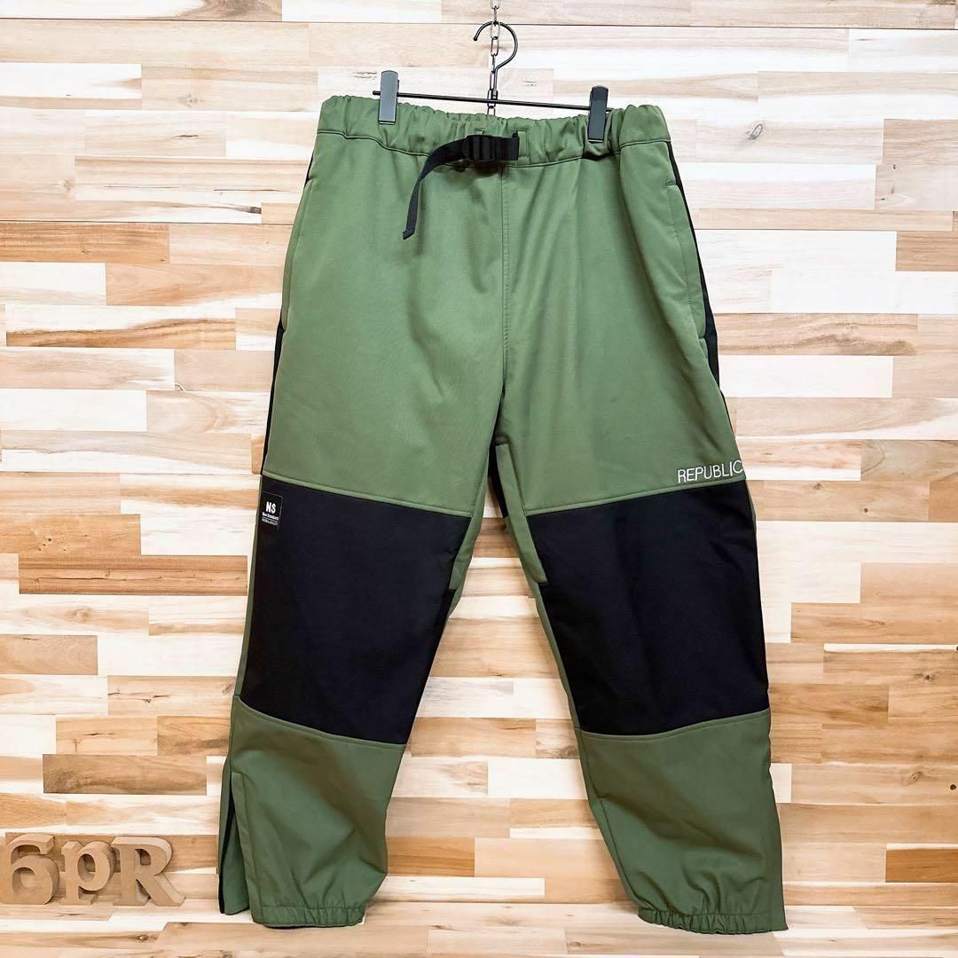 【リパブリック】スノボ ウェア シェルパンツ グラトリ 軽量 L オリーブ×黒 レア/廃番【リパブリック】スノボ ウェア シェルパンツ グラトリL