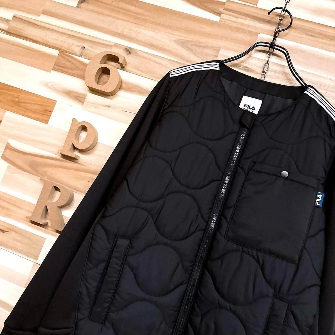 フィラゴルフ ジップアップ キルティング 中綿 ブルゾン ゴルフ M 黒×白