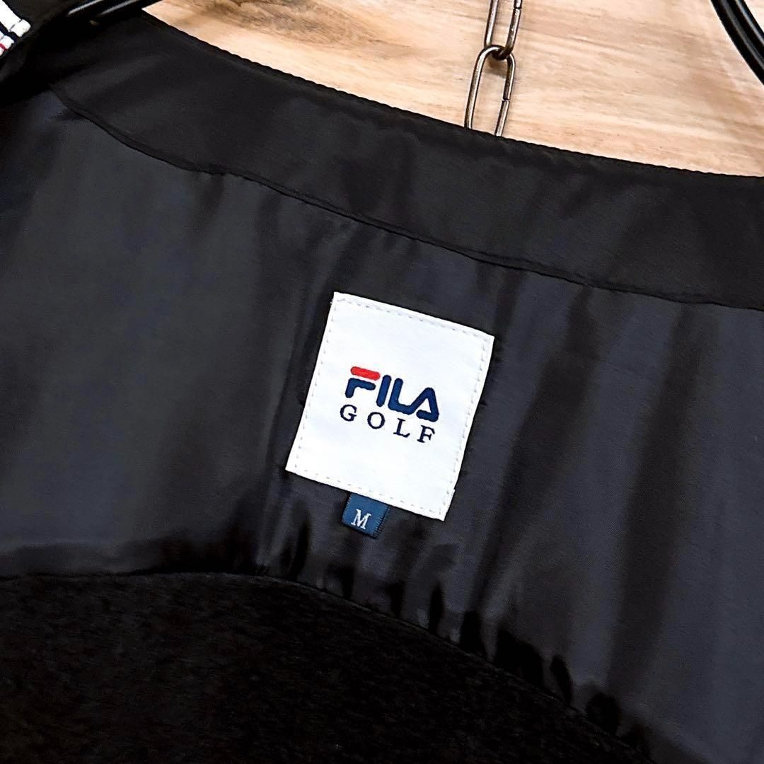 フィラゴルフ】ジップアップ キルティング 中綿 ブルゾン ゴルフ M 黒×白