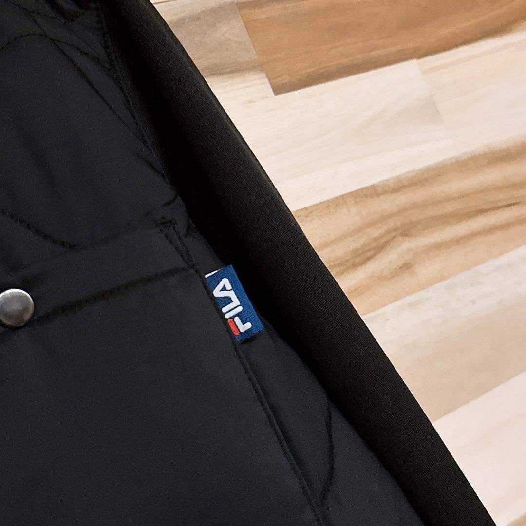 フィラゴルフ】ジップアップ キルティング 中綿 ブルゾン ゴルフ M 黒×白