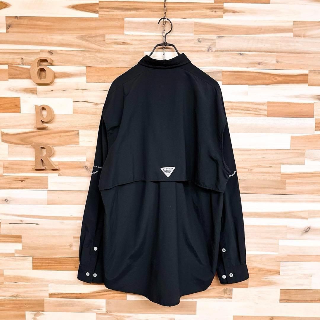  コロンビア PFG フィッシング 長袖シャツ 釣り 渓流 海 M 黒 グレー アウトドア ボタンダウン モノトーン ブラック ランディングネット 入門用釣りセット その他 ウェア