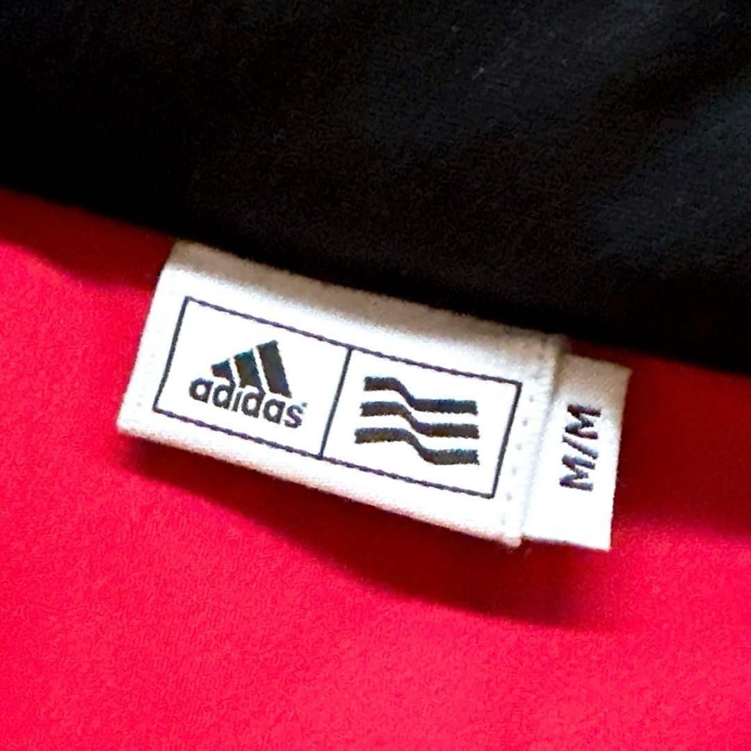 アディダス】フェザー混ダウン ハーフジップ 半袖ブルゾン ゴルフ M 赤