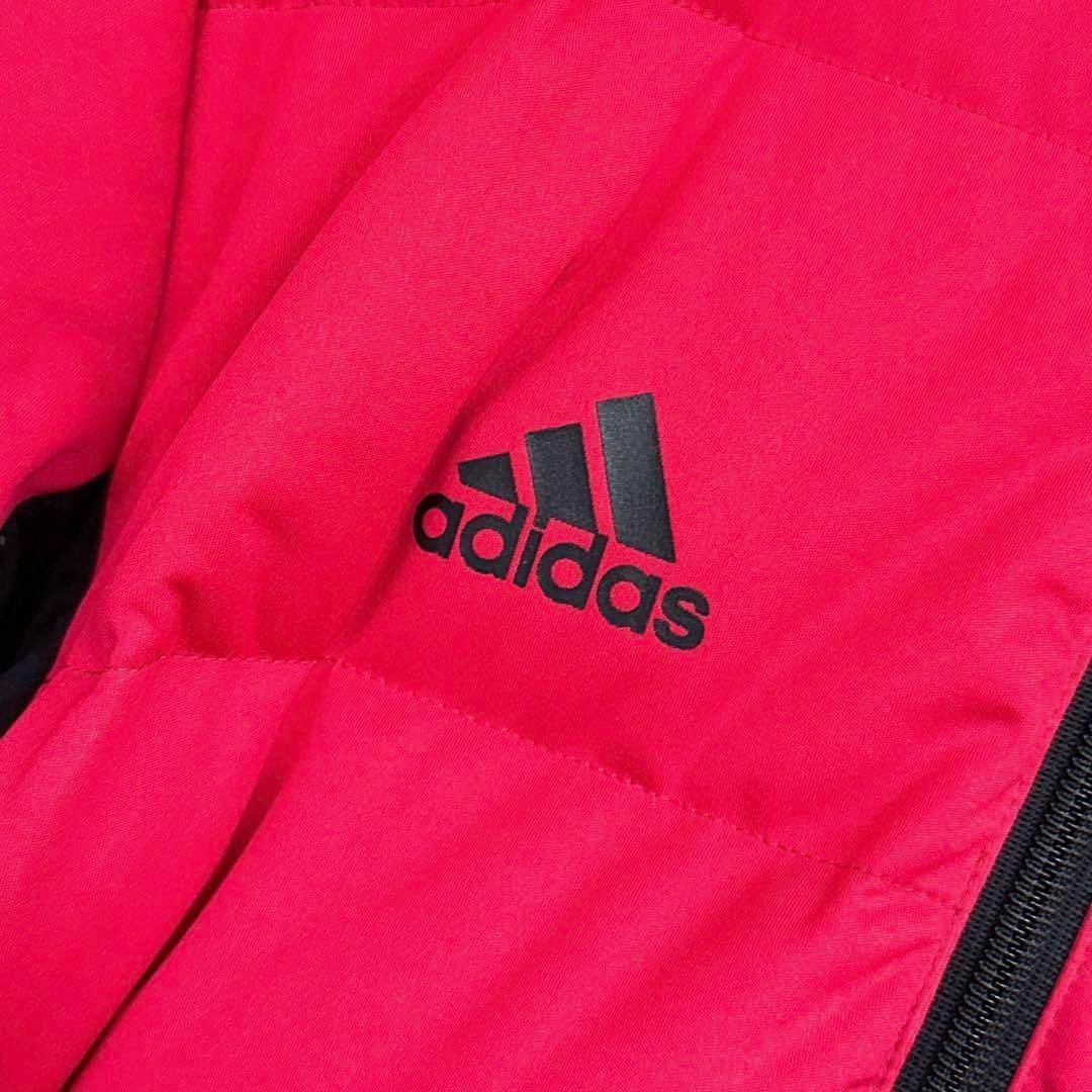 アディダス】フェザー混ダウン ハーフジップ 半袖ブルゾン ゴルフ M 赤