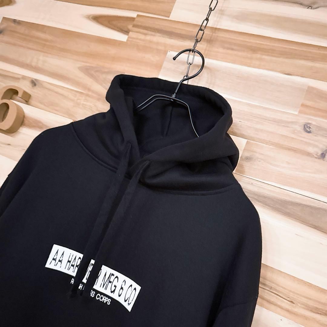 レア/廃番【ダブルエーハードウェア】スクエア ロゴ パーカー スノボ M 黒×白 レア/廃番【ダブルエーハードウェア】スクエア ロゴ パーカー スノボ M