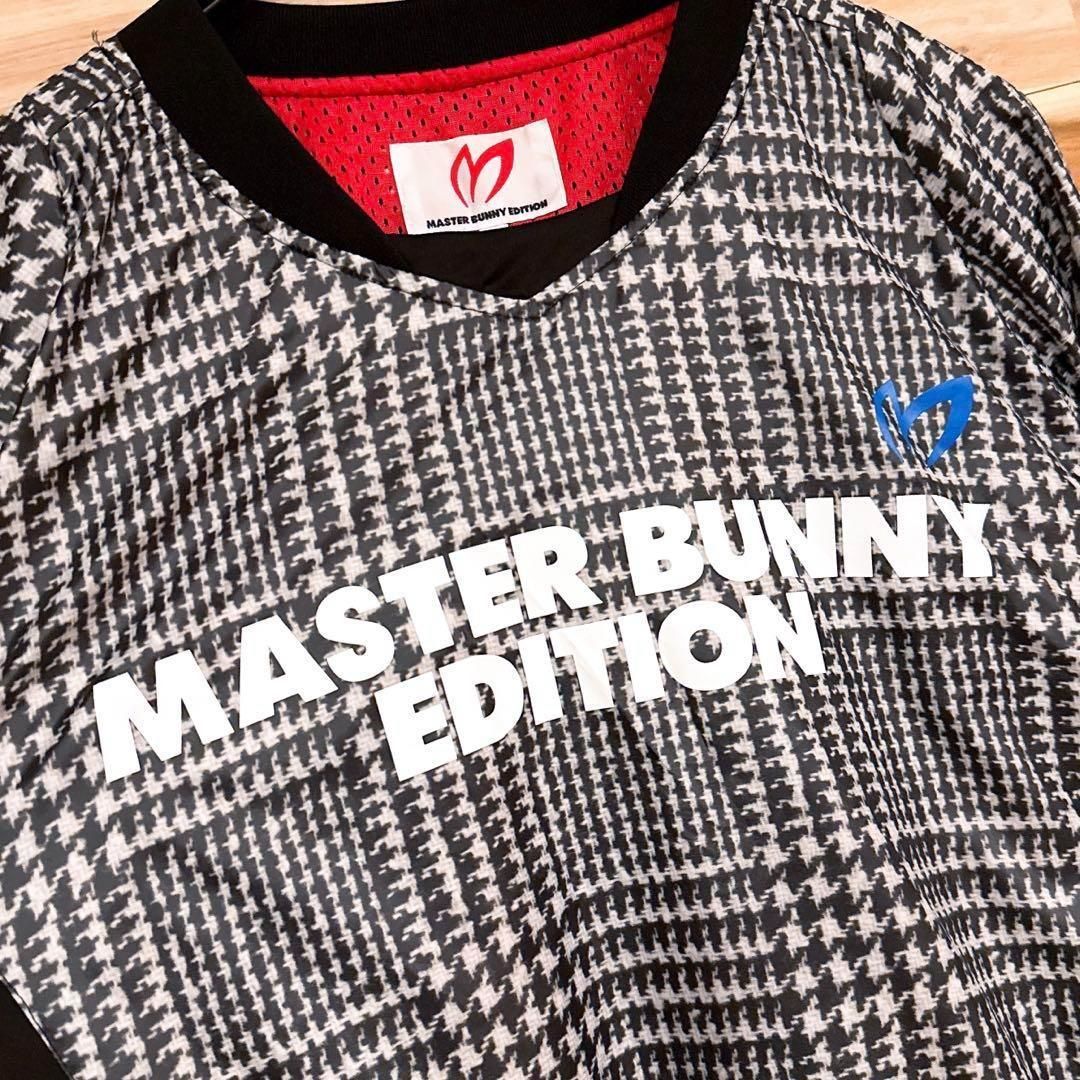 美品【マスターバニーエディション】半袖2way長袖 ゴルフ千鳥柄ブルゾン 黒×白 マスターバニーエディション】半袖 2way 長袖 ゴルフ ブルゾン 千鳥柄