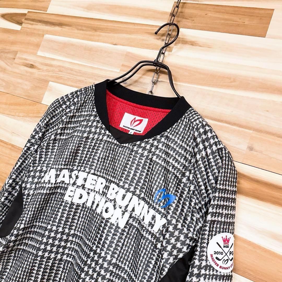 【マスターバニーエディション】半袖 2way 長袖 ゴルフ ブルゾン 千鳥柄 黒 マスターバニーエディション】半袖 2way 長袖 ゴルフ ブルゾン 千鳥柄