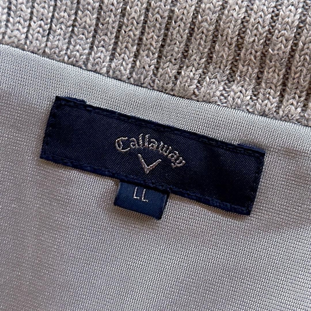 キャロウェイ】シロクマ ジップ ニット ブルゾン ゴルフ LL グレー×白