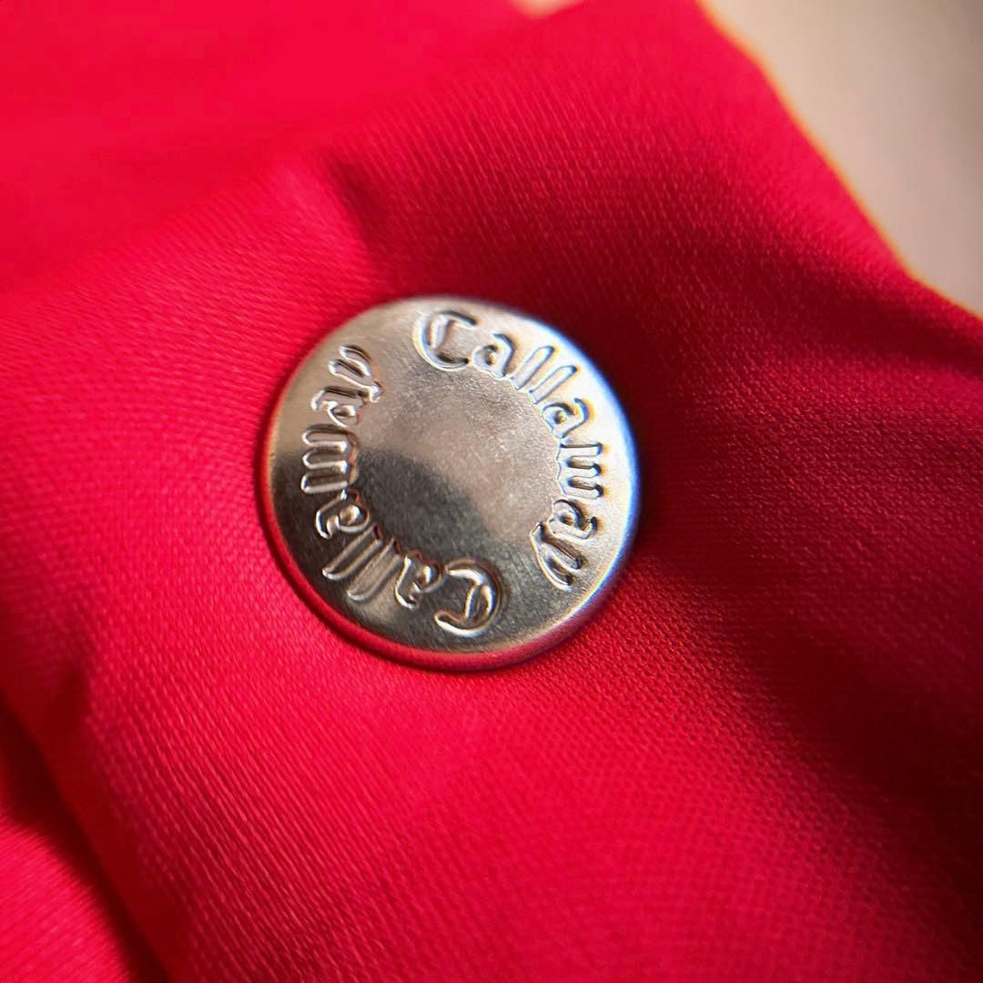 キャロウェイ】ボーダー キルティング ゴルフ 中綿パンツ 防寒 M 赤