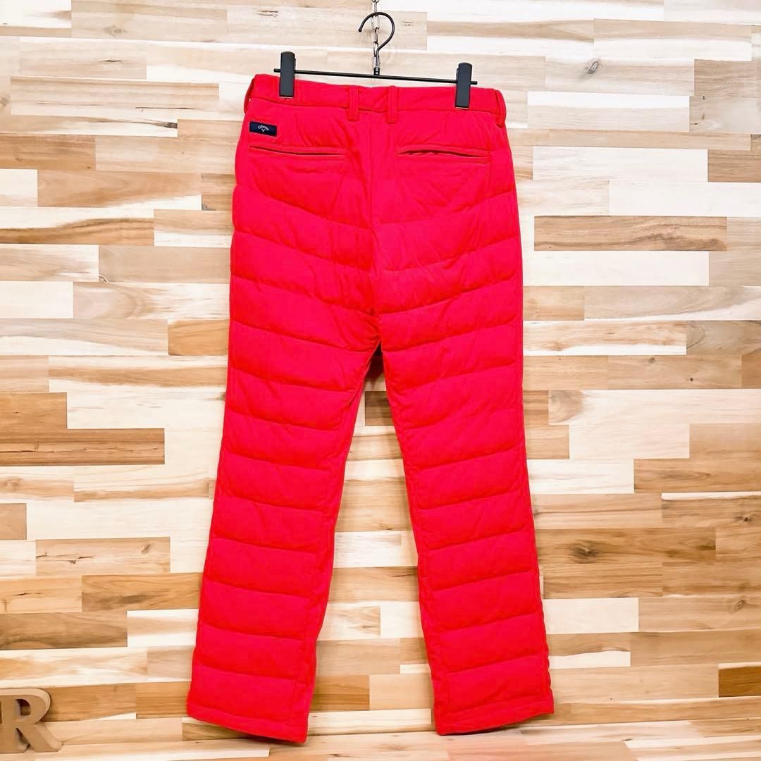 【キャロウェイ】ボーダー キルティング 中綿パンツ 防寒 秋冬 ゴルフ M 赤 キャロウェイ】ボーダー キルティング ゴルフ 中綿パンツ 防寒 M 赤