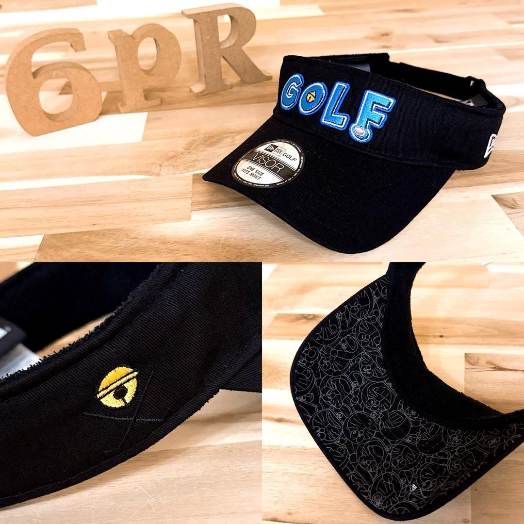 ニューエラ×ドラえもん コラボ 50周年記念 ゴルフ サンバイザー 黒