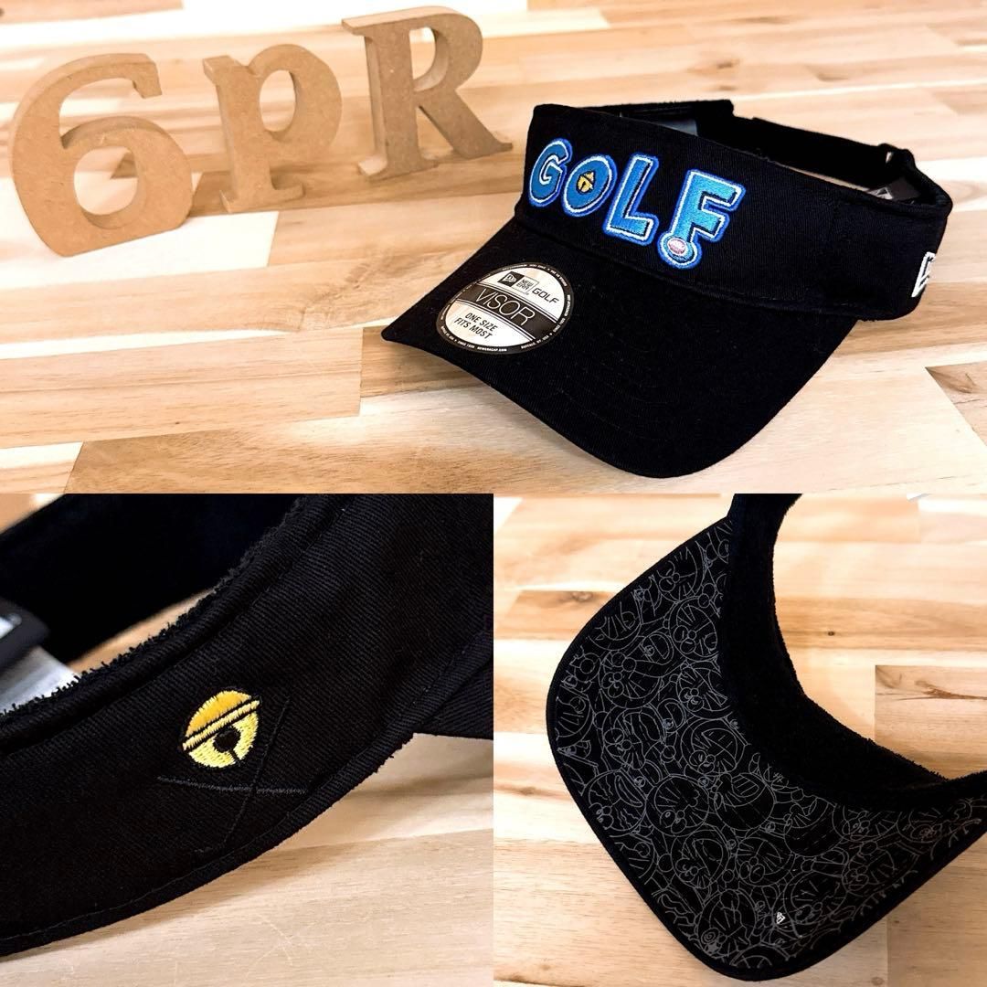 美品【ニューエラ×ドラえもん】限定コラボ 50周年記念 ゴルフ サンバイザー 黒 美品【ニューエラ×ドラえもん】限定コラボ 50周年記念 ゴルフ サン