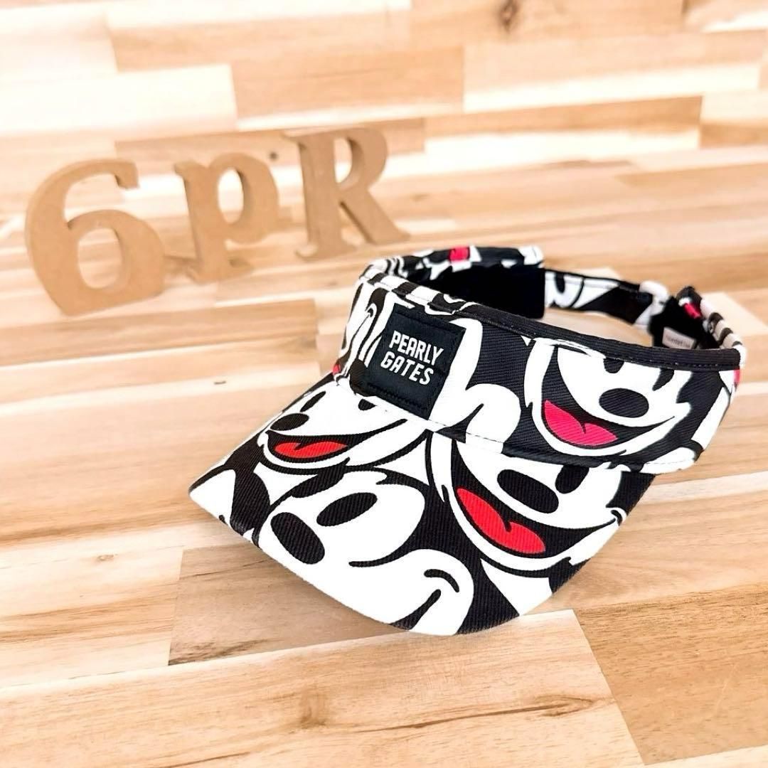 パーリーゲイツ×ディズニー コラボ オズワルド サンバイザー 黒×白