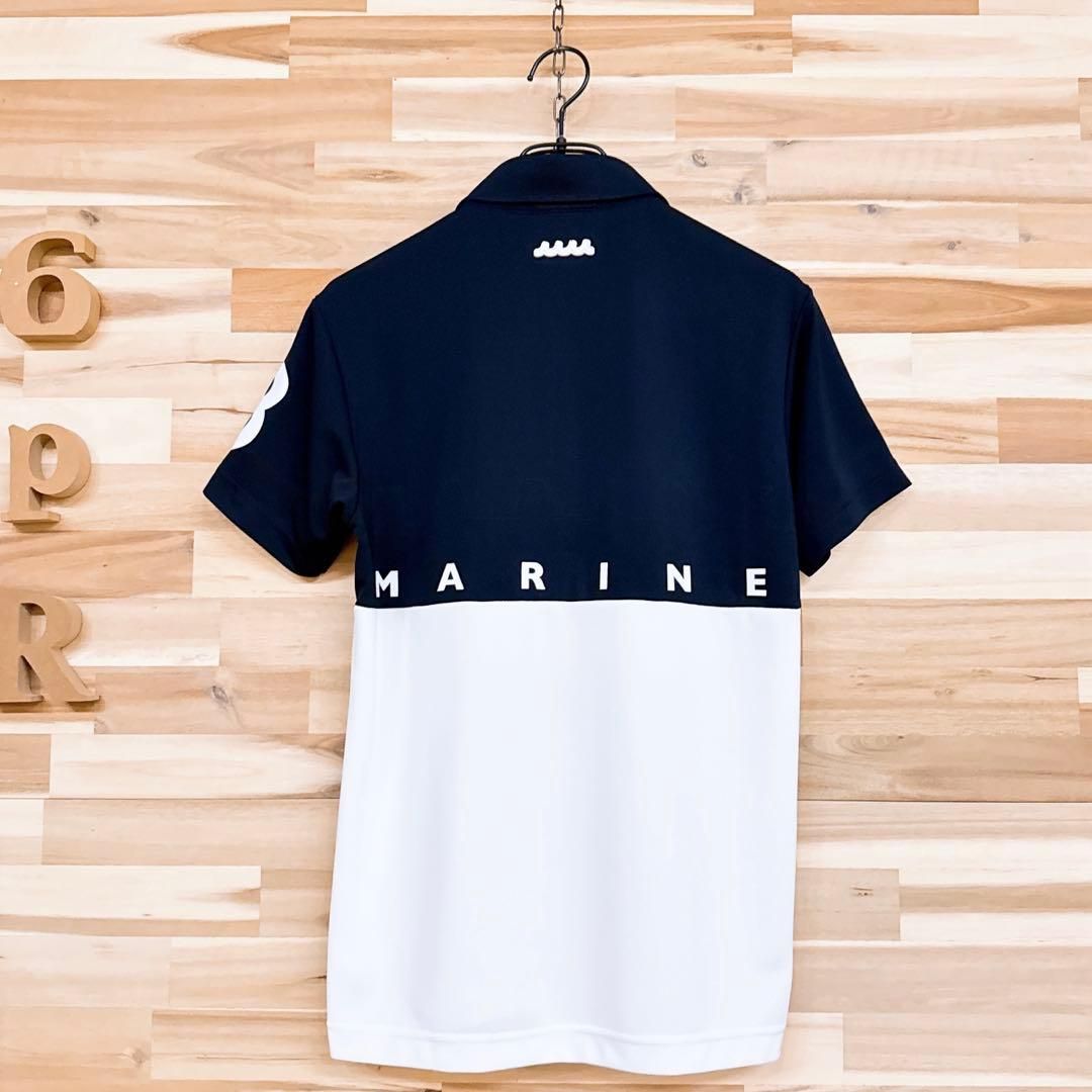 レア/廃番【ムータマリン】バイカラー マルチ ロゴ ポロシャツ ゴルフS