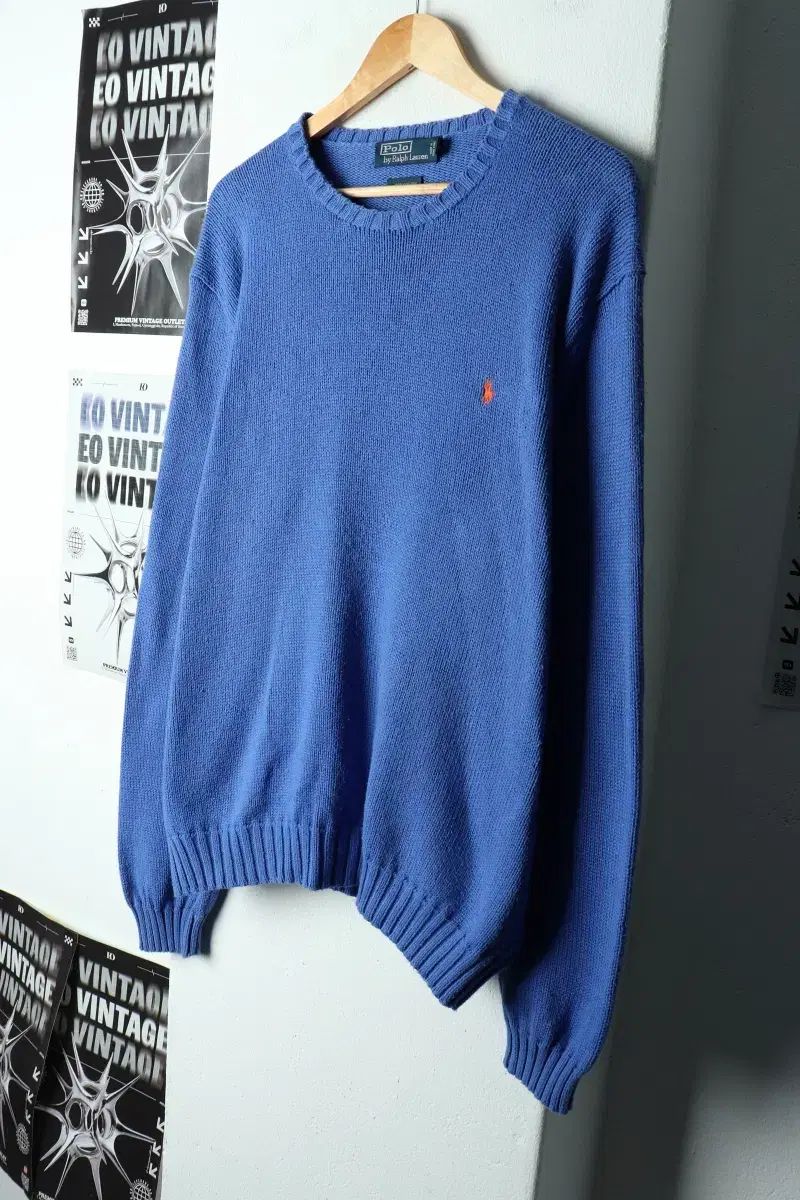 XL-2XL ポロラルフローレン ニット オーバーサイズ ブルー ポニー - 15D3A