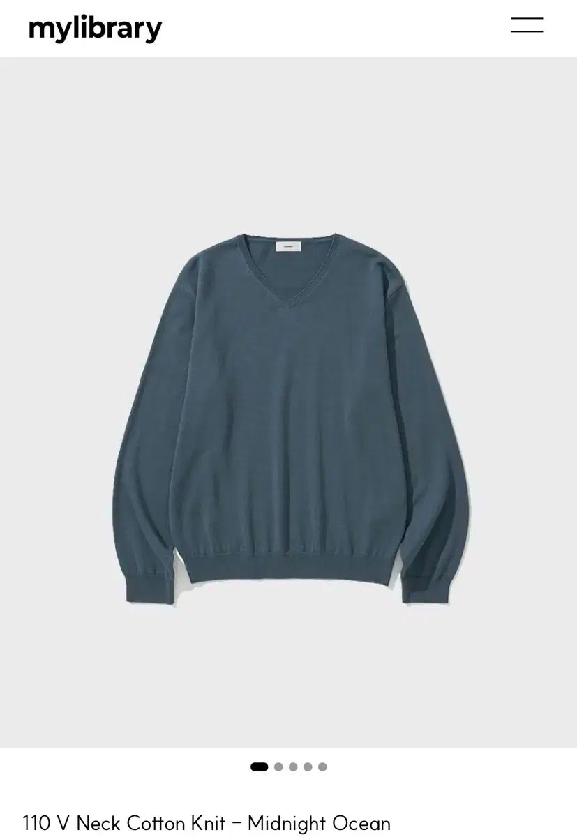MYライブラリー Vネック ニット Midnight Ocean Mサイズ