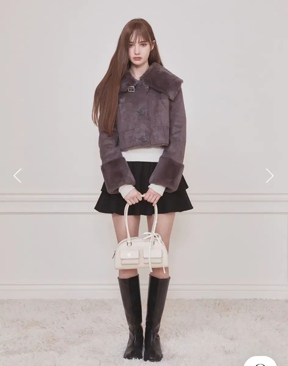 ノットユアローズ リー リバーシブル セーラー ムートン チャコール