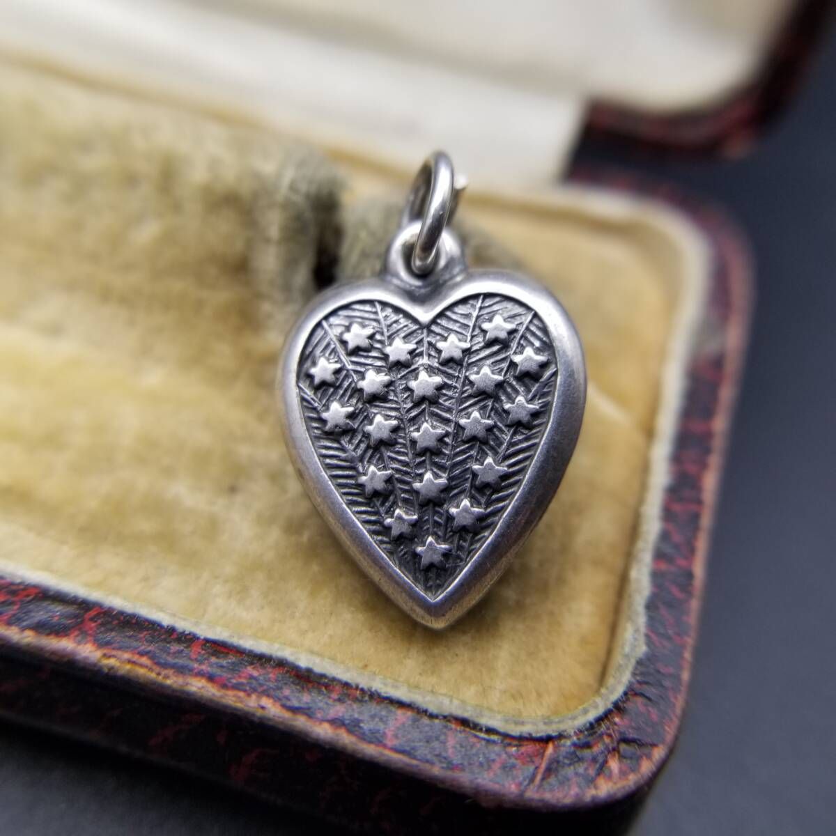 WWII期 ヴィンテージ スウィートハートジュエリー 星の花 チャーム 925 シルバー ペンダントヘッド 銀 ネーム彫金 Imogene Y25-D