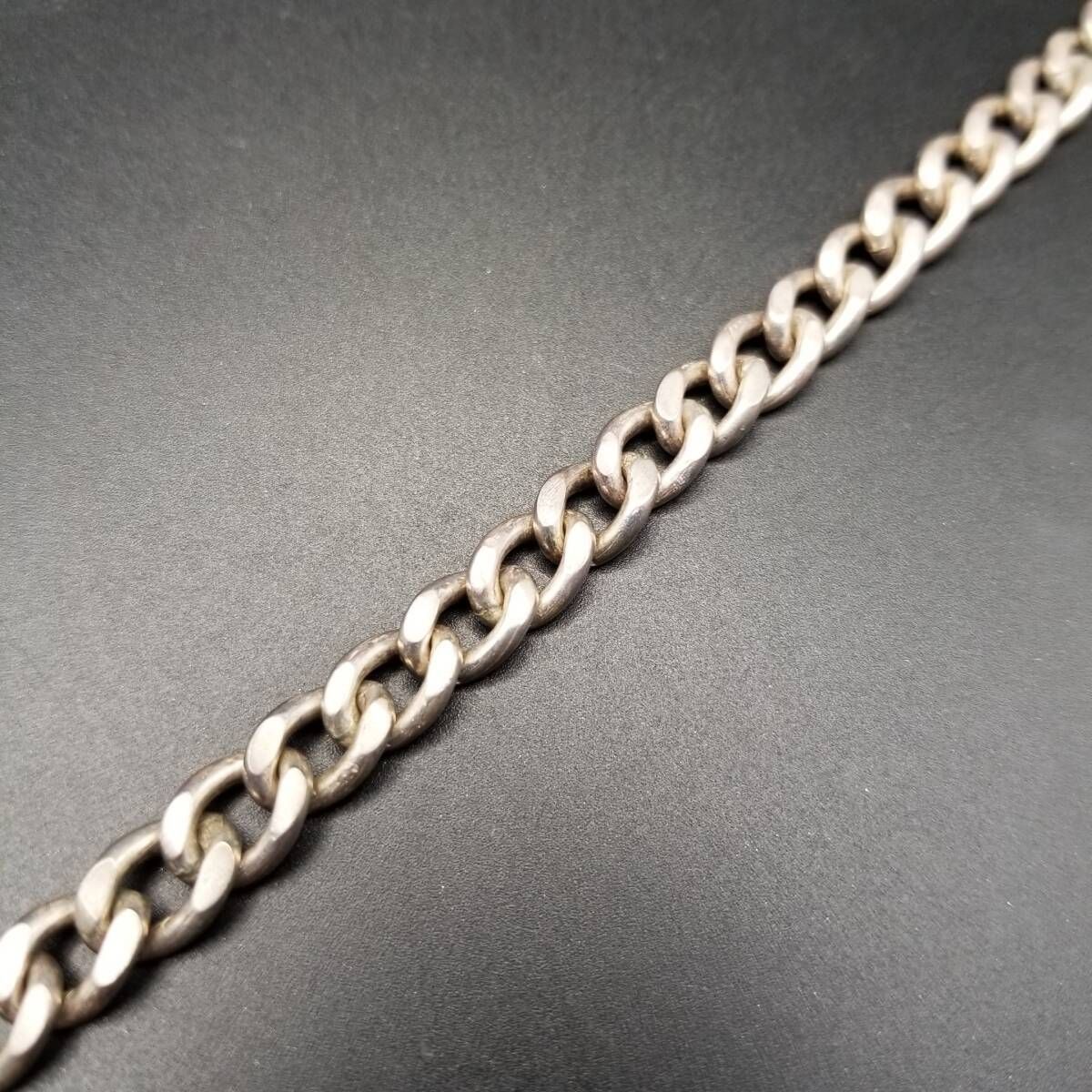  シンプル 喜平チェーン 925 シルバー ヴィンテージ ブレスレット 銀 スタイリッシュ 大きいサイズ Cyprus ホールマーク Y 24 Z ブレスレット アクセサリー