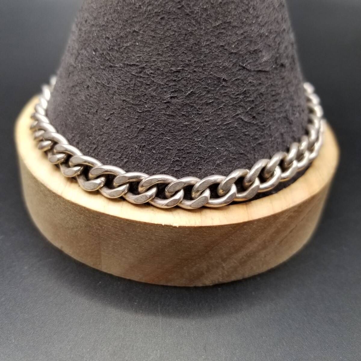 シンプル 喜平チェーン 925 シルバー ヴィンテージ ブレスレット 銀 スタイリッシュ 大きいサイズ Cyprus ホールマーク Y 24 Z