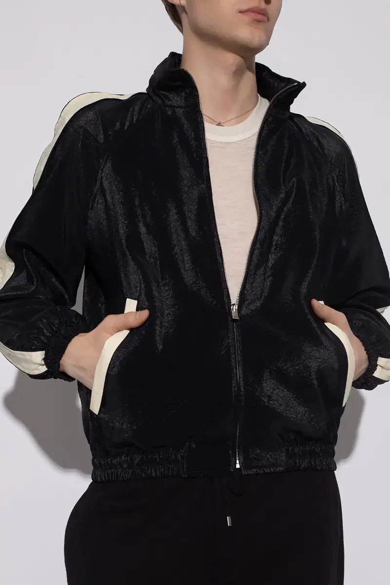 Saint Laurent サンローラン ロゴ トラック ブルゾン ジャケット 46