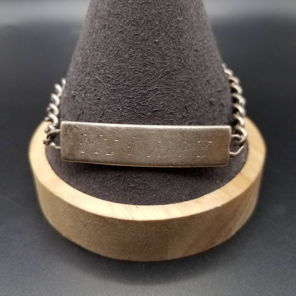 IDタグ 長方形プレート 925 シルバー ヴィンテージ ブレスレット 銀 彫金 My Daddy From Marie シンプル スタイリッシュ Y 24-Z