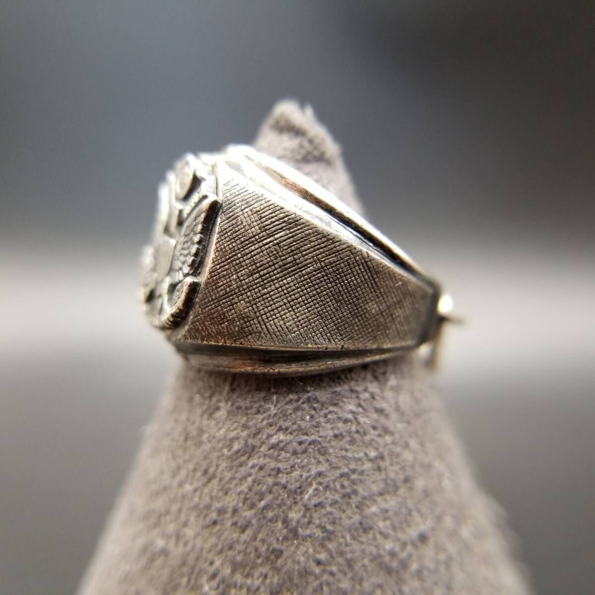 WWII期 Dee Bee社製 ヴィンテージ アメリカ国章 白頭鷲 925 シルバー チャーム シグネットリング型 銀 US Army Y 24