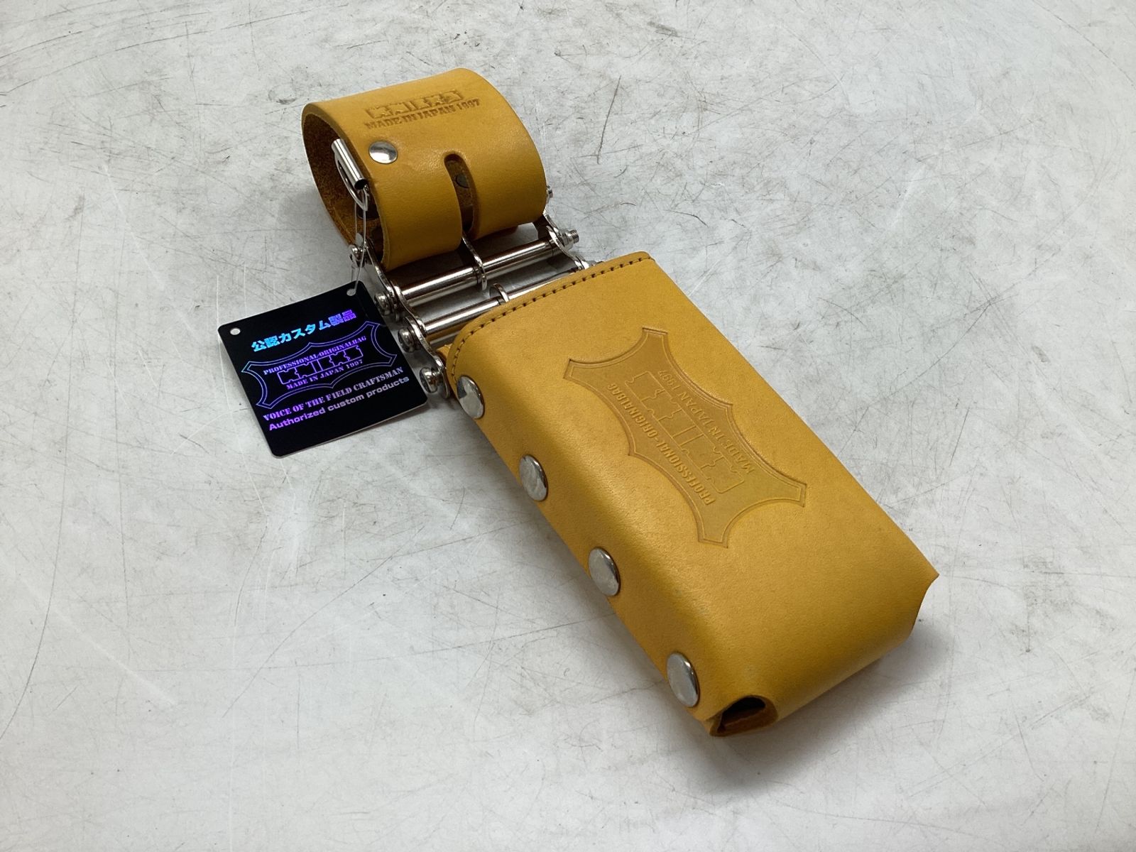 KNICKS ニックス 総ヌメ革3連結チェーンタイプ鳶レベルホルダー KNS-100LDX3 公式カスタム黄色 IT2GYDFYWS0I エコツール豊田インター店 M02