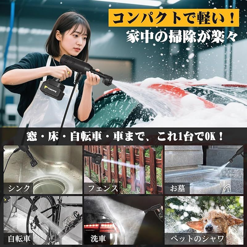 高圧洗浄機【超軽量574g・2025年新登場・ぴかぴか洗浄店監修】8MPa