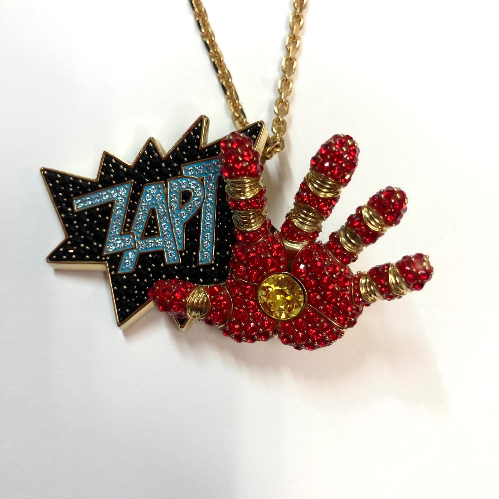 スワロフスキー ネックレス ブローチ Marvel Iron Man マーベル アイアンマン マルチ ゴールド ペンダント ジュエリー