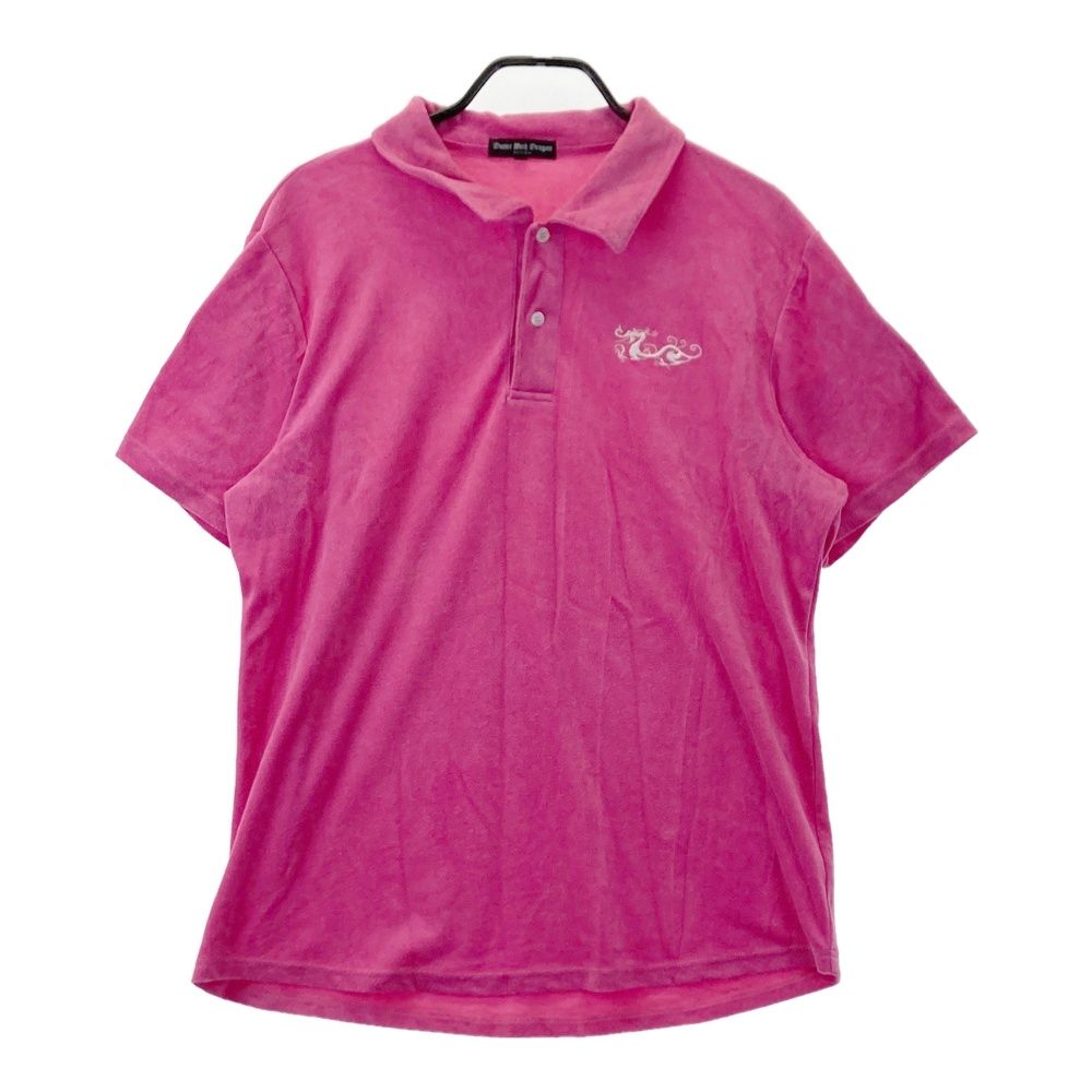 サイズ 4 DANCE WITH DRAGON ダンスウィズドラゴン 半袖ポロシャツ パイル ドラゴン刺繍 ピンク系 240101558194 ゴルフウェア メンズ ストスト