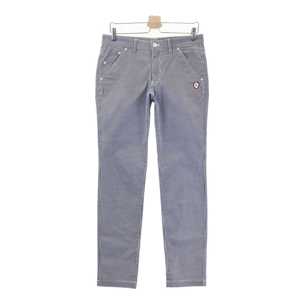 サイズ 4 PEARLY GATES パーリーゲイツ ストレッチパンツ ウエストロゴ 千鳥格子柄 ネイビー系 240101559490 ゴルフウェア メンズ ストスト