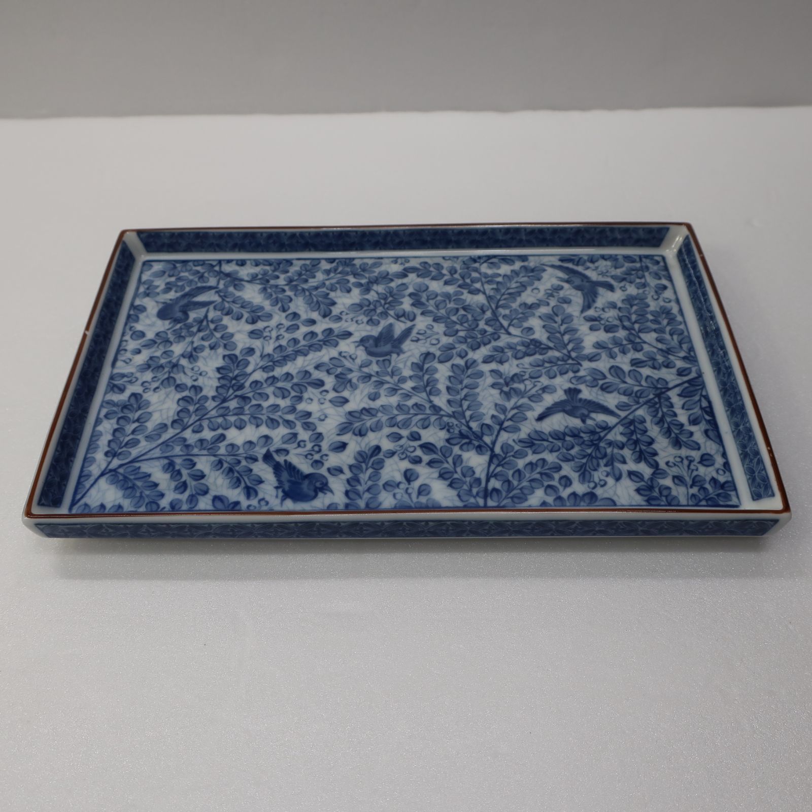 三洋陶器　龍峰窯　染付　糸唐草　焼物皿揃　長角皿揃　長皿　和食器 三洋陶器 龍峰窯 染付 萩に鳥 長角皿揃 5枚セット - メルカリ