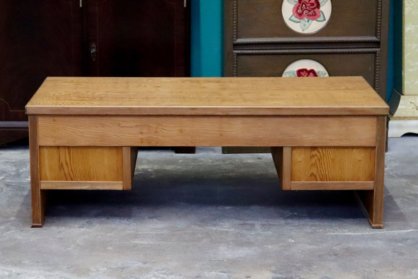 GMHH359A○世界遺産屋久杉 民芸家具 文机 座敷机 座卓 ローテーブル 作 GMIK484○世界遺産屋久杉 民芸家具 文机 座敷机 座卓 ローテーブル