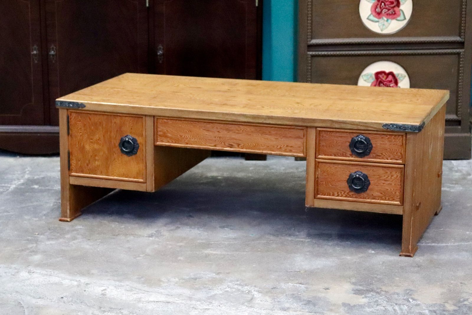 GMIK484○世界遺産屋久杉 民芸家具 文机 座敷机 座卓 ローテーブル