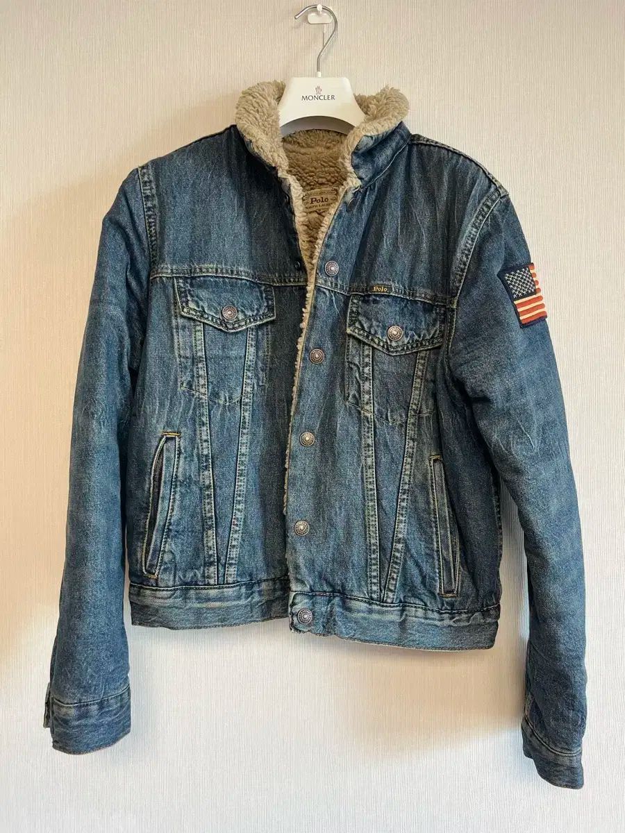 1-2回着用 ポロ ジュニア シープスキン デニム トラッカー ジャケット XL 18-20