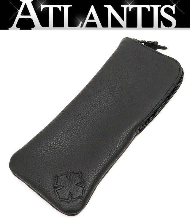 広尾店 クロムハーツ CHROME HEARTS メガネケース ソフトケース ダガージップ クロスパッチ 眼鏡ケース 黒 17679