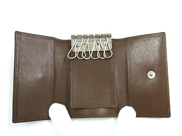 GUCCI グッチ GG柄 GGキャンバス×レザー 6連 キーケース 鍵付き メンズ