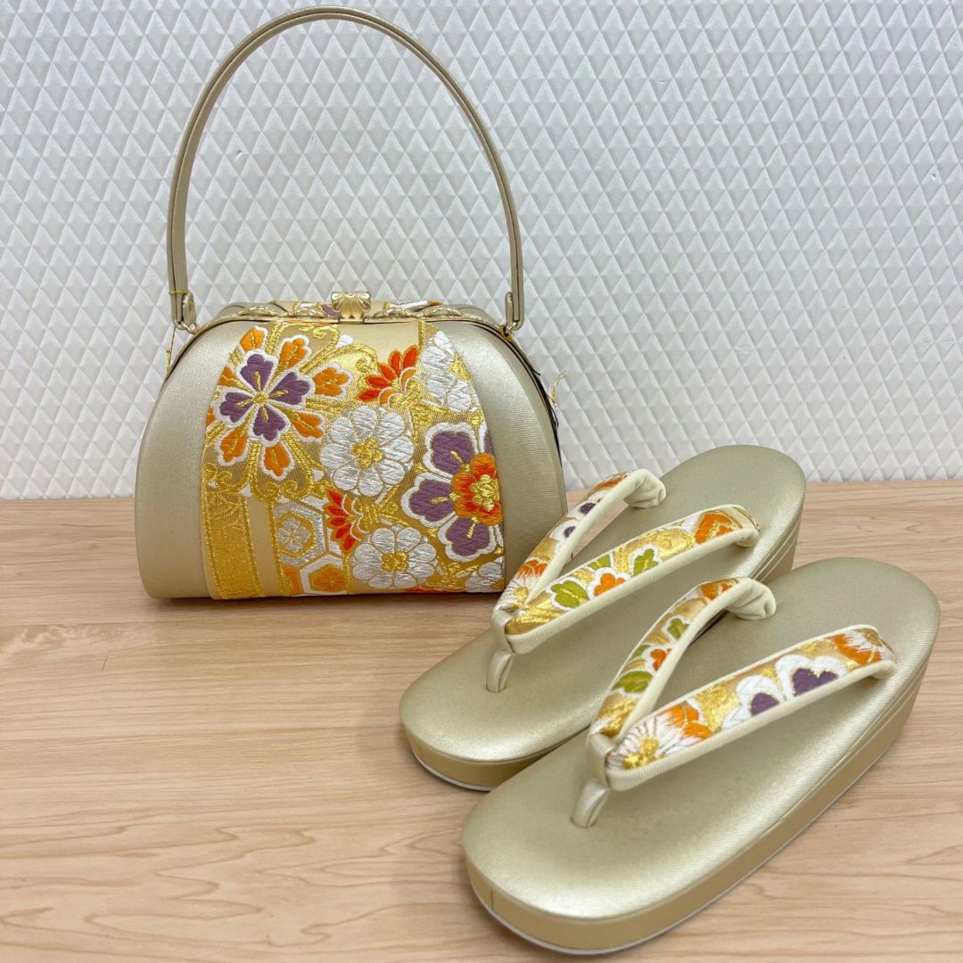 草履バッグ 沙織 西陣織 正絹 Mサイズ zb-005