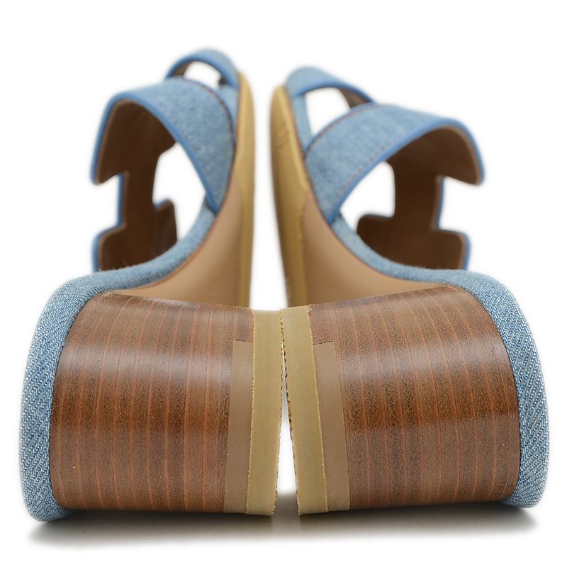  エルメス オアジス サンダル デニム ブルー レディース サンダル サンダル ミュール