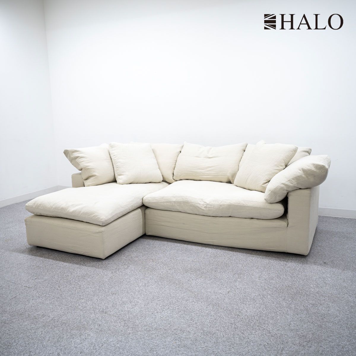 HALO ハロ CHASE LOUNGE SOFA LHF WEIGHTY PURE FLAX ルシアス シェーズ ロング ソファ カウチ リネン ホワイト 定価66万