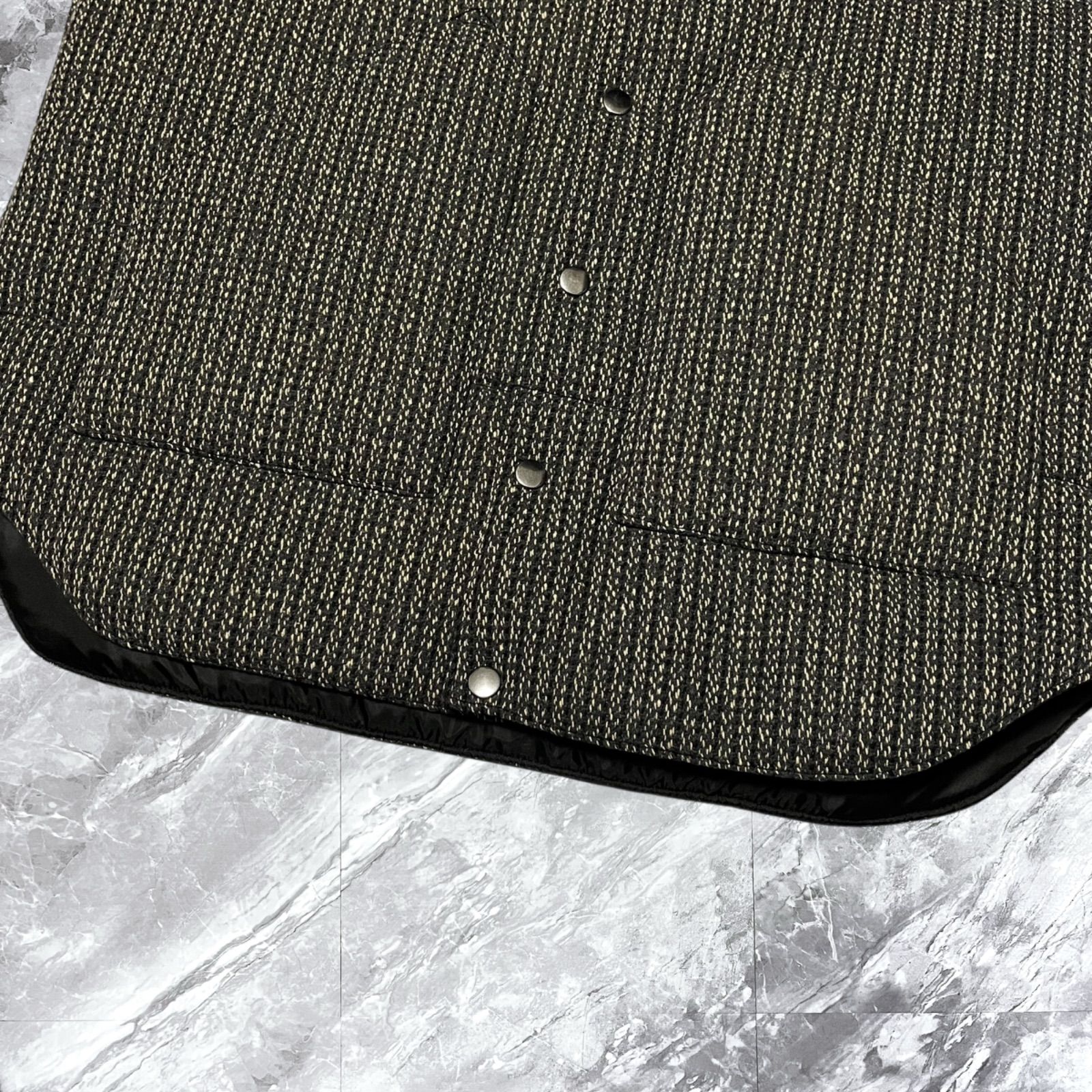 INDUSTRY-CO. インダストリーアンドコー 中綿ベスト 中わた ウール レザー 本革 豚革 切り替え カーキ系 サイズ36 S相当