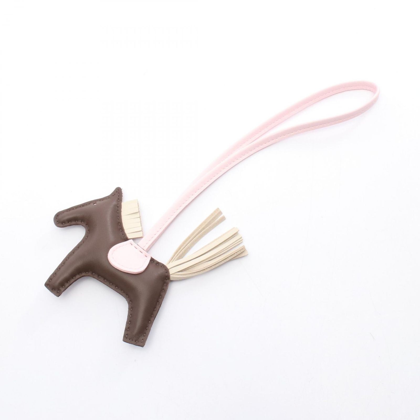 エルメス HERMES チャーム ロデオPM ショコラ クレ ローズダーリン レザー レディース