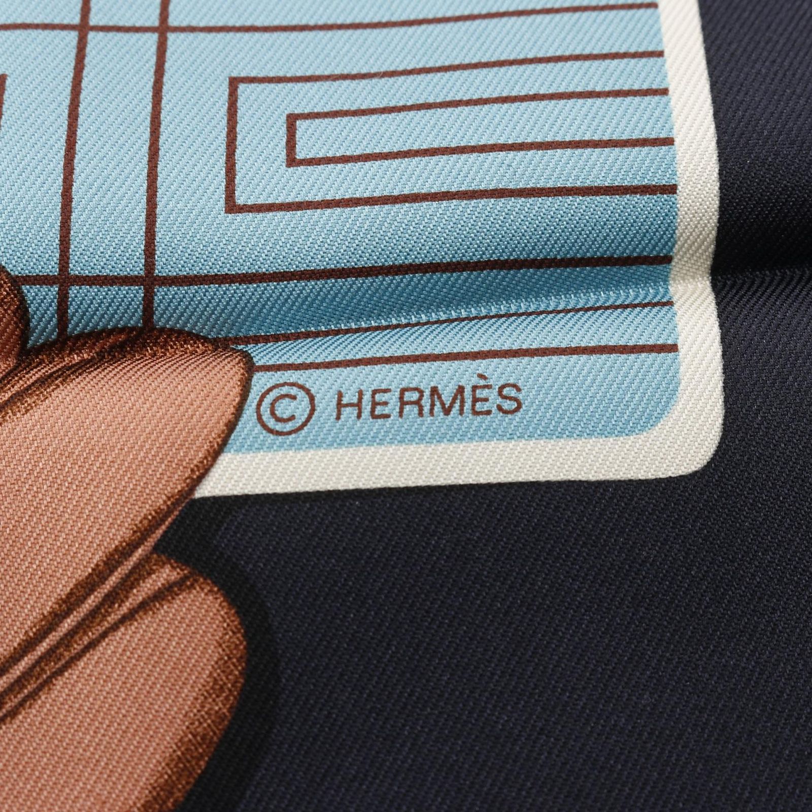 エルメス HERMES スカーフ カレ90 L Heure des Gants シルク レディース