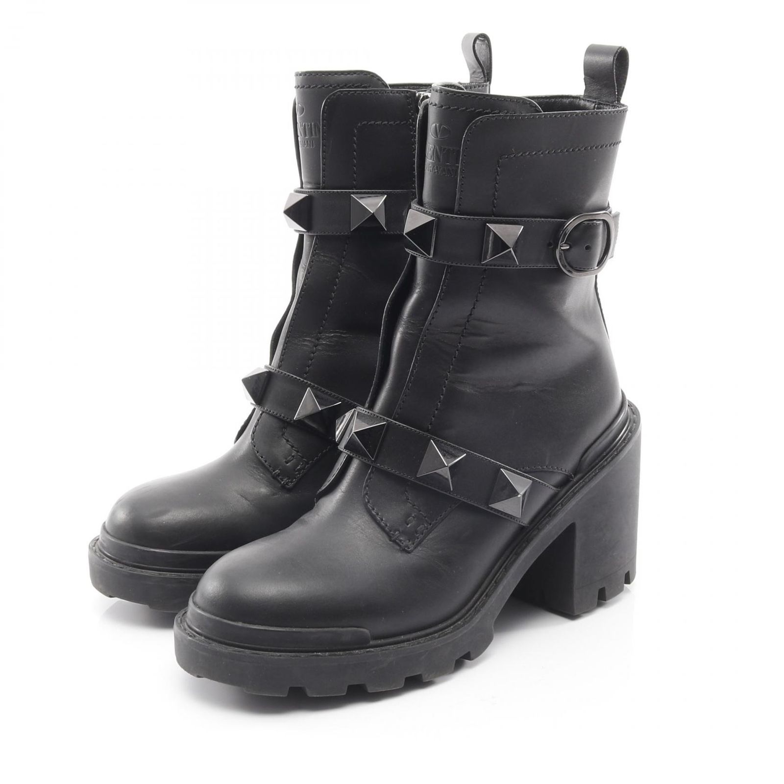 ヴァレンチノ Valentino ブーツ ロックスタッズ ブラック レザー