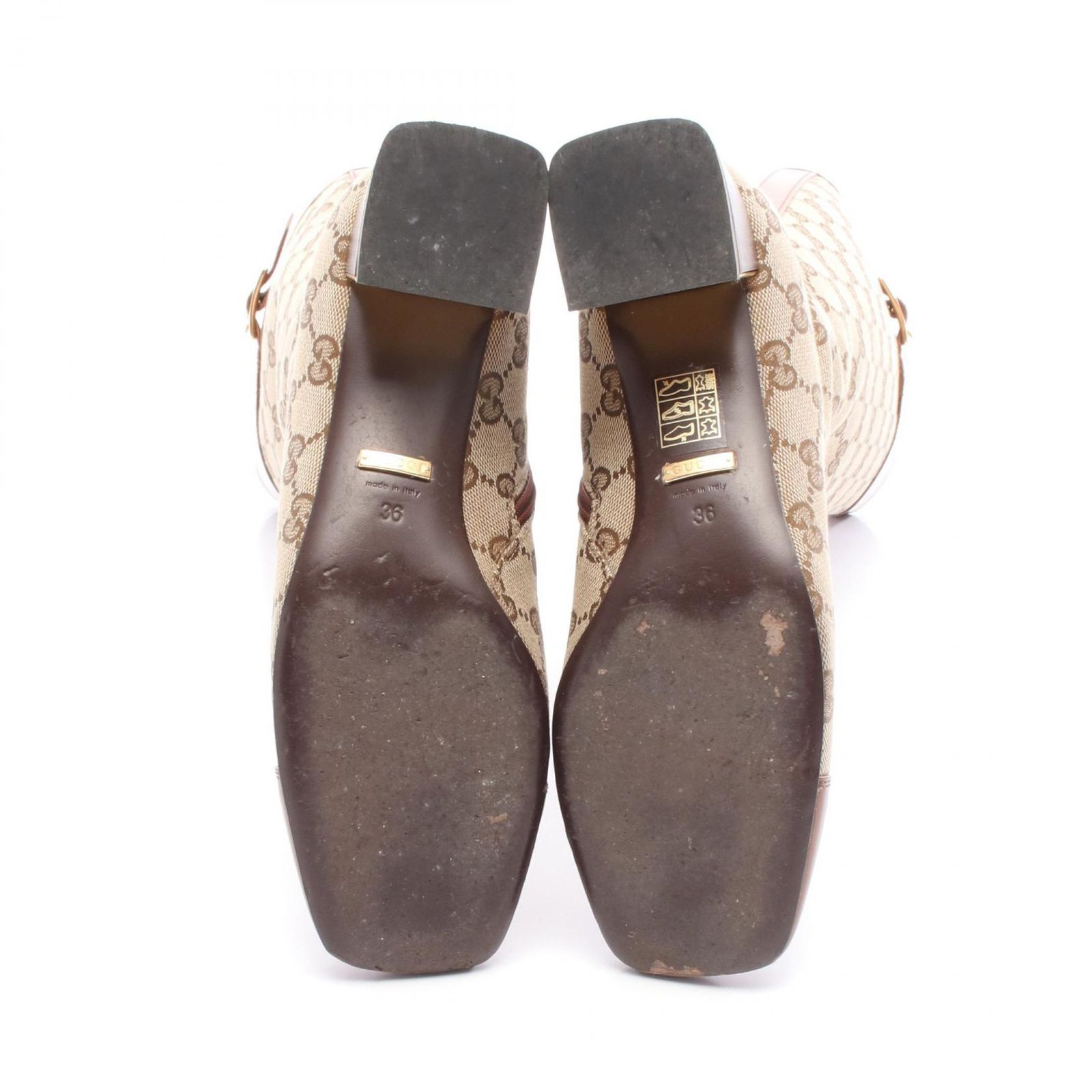  グッチ GUCCI ブーツ GGキャンバス 678278 ベージュ キャンバス レザー ロングブーツ レディース A その他 ブーツ