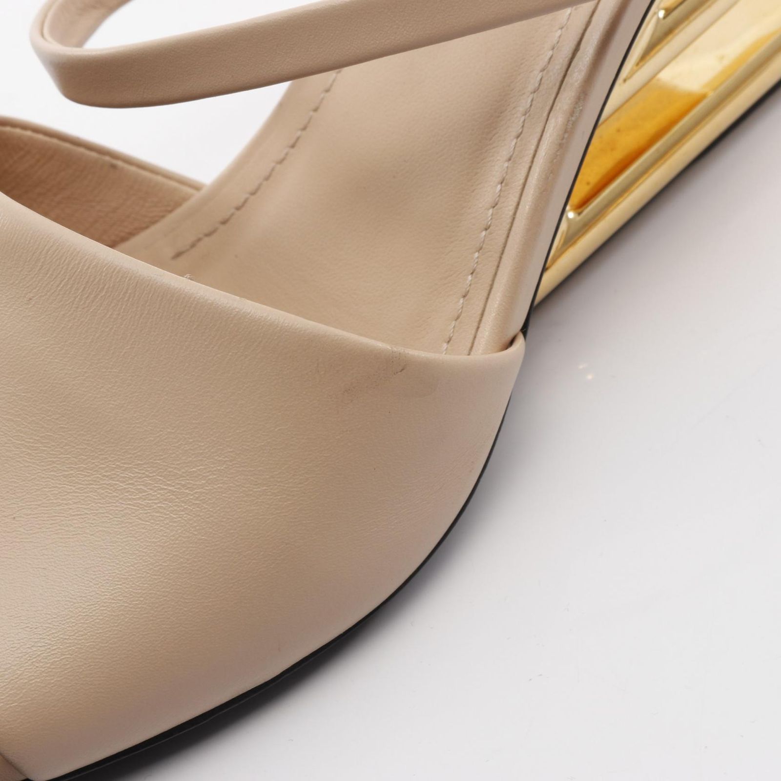  フェンディ FENDI ミュール ベージュ レザー パンプス レディース B ミュール サンダル ミュール