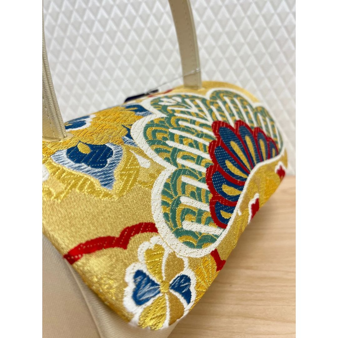  草履バッグ 彩小径 帯地 ゴールド 松 フリーサイズ zb 007 草履 和装履物